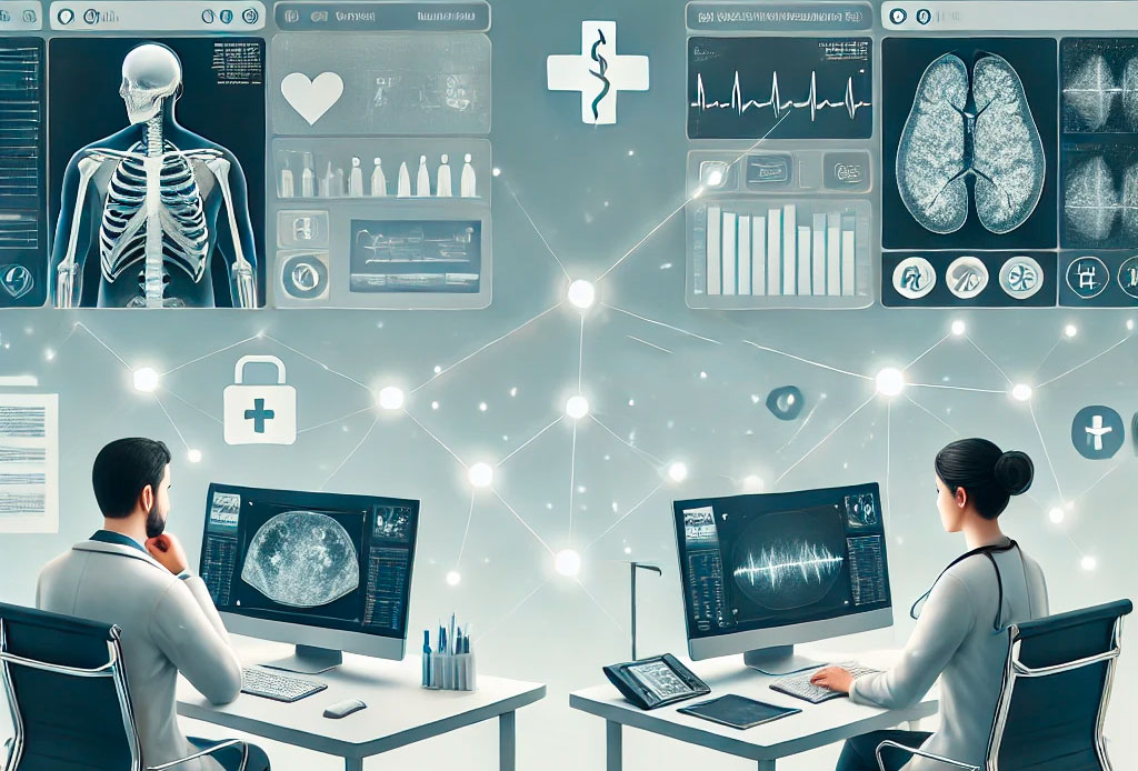 HCPs collaborating in real-time on a patient-case