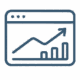 Icon showing program performance measurement and results