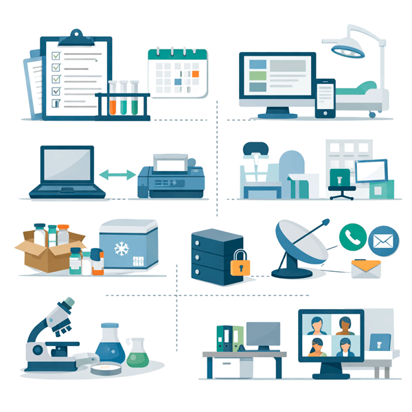 Disconnected hospital research tools for surveys, documents, and feasibility
