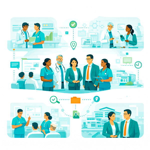 Hospital expertise layer supporting recruitment, research, education, and quality teams