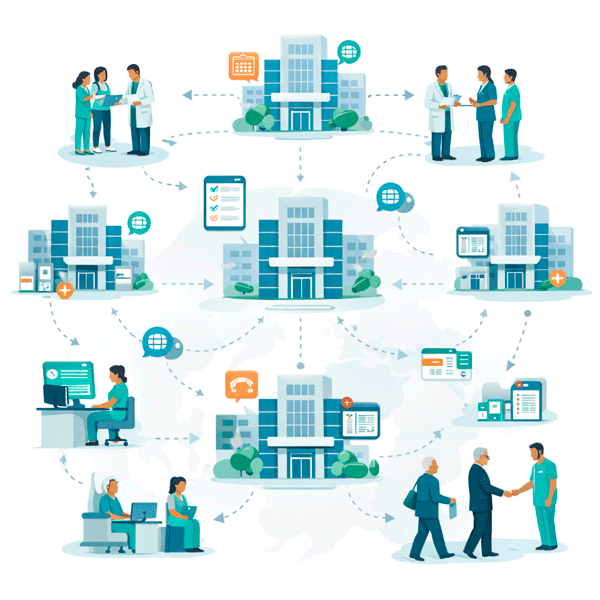 Large-scale multicenter hospital research operating in one structured environment