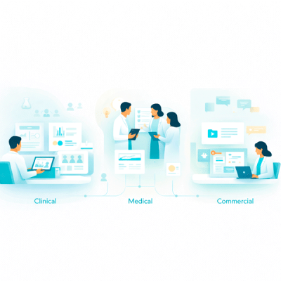 Pharma and medtech solutions aligning clinical, medical and commercial teams in a coordinated healthcare environment.
